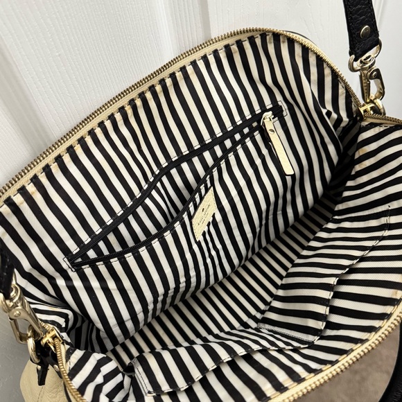 Kate Spade Leather Color-Block Satchel Bag - Black & Cream - Picture 9 of 12